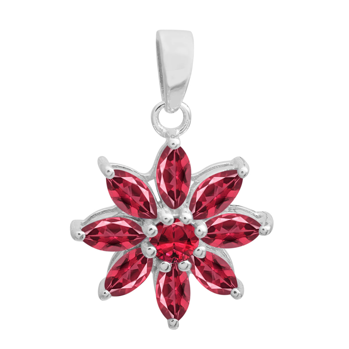 Vintage Flower Multi Choice Gemstone Pendant