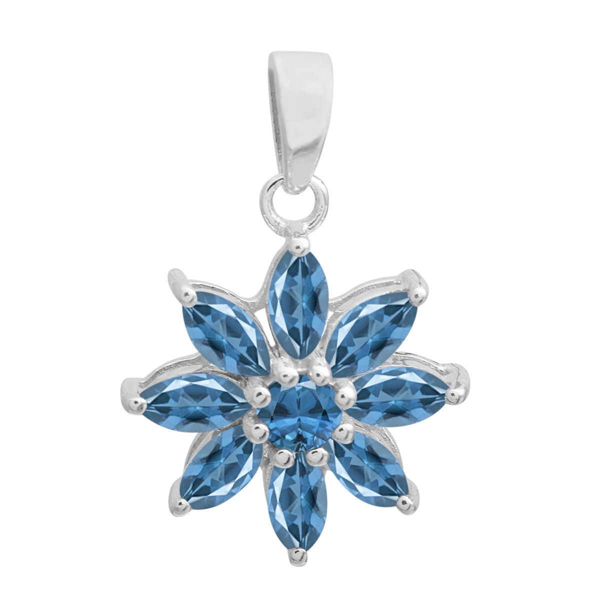 Vintage Flower Multi Choice Gemstone Pendant