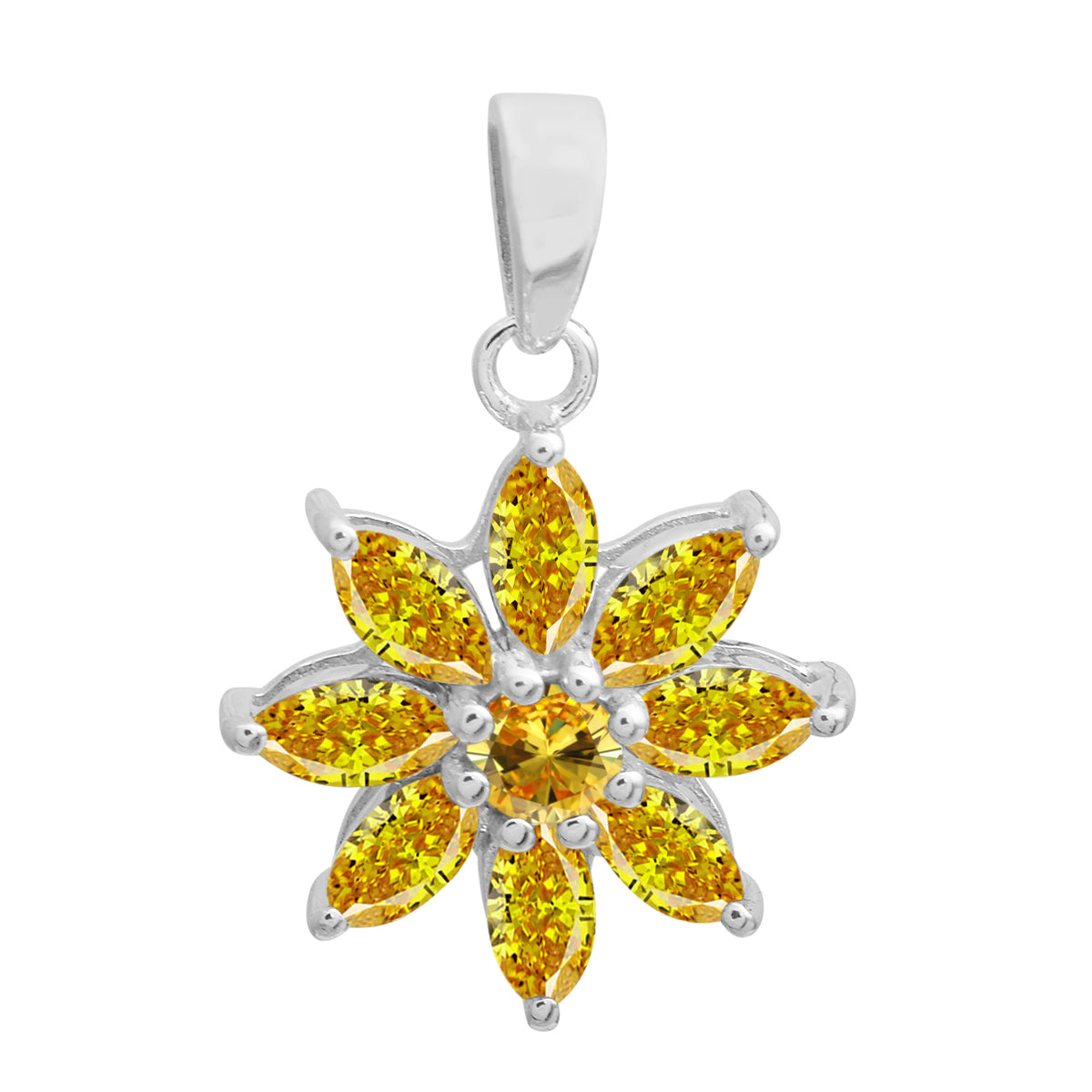 Vintage Flower Multi Choice Gemstone Pendant