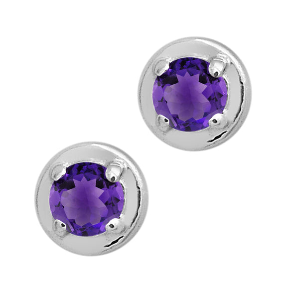 Round Shape Tiny Stud Multi Choice Gemstone 925 Sterling Silver Earring