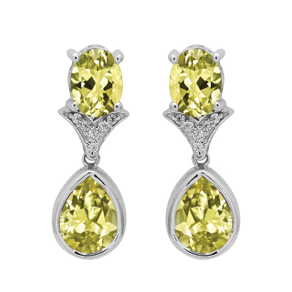 Pear Shape Multi Choice Gemstone Crown Style 925 Sterling Silver Earring