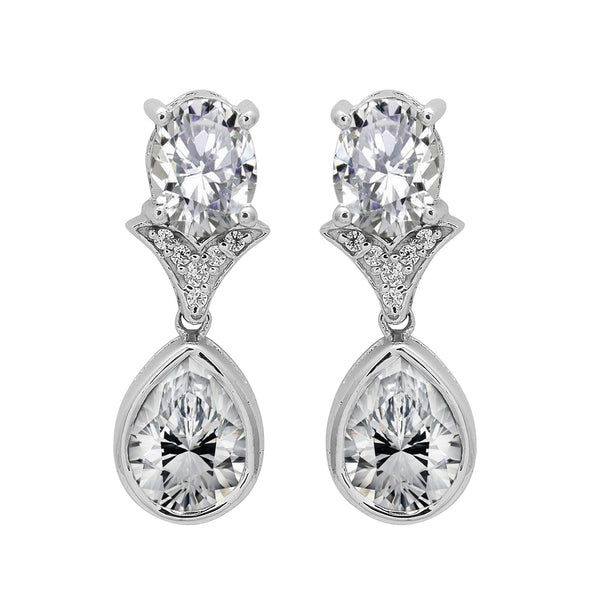 Pear Shape Multi Choice Gemstone Crown Style 925 Sterling Silver Earring