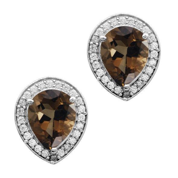 Tiny Stud Pear Cut Multi Choice Gemstone 925 Sterling Silver Earring