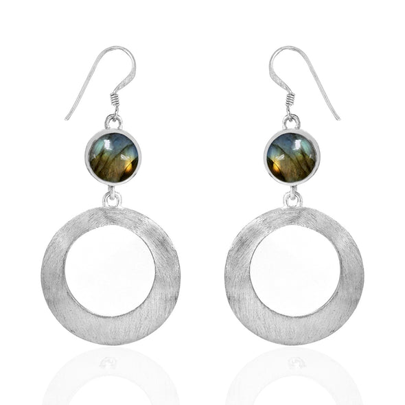 Round Shape Multi Choice Gemstone 925 Sterling Silver Earring