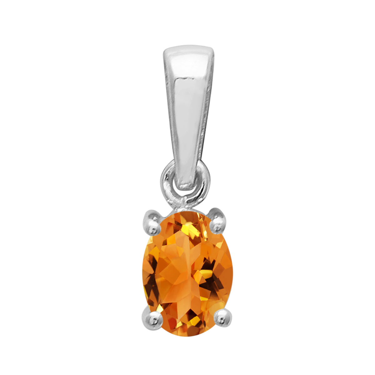 Multi Stone Oval Cut Pendant - Sterling Silver