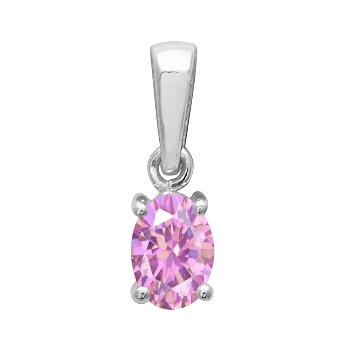 Multi Stone Oval Cut Pendant - Sterling Silver