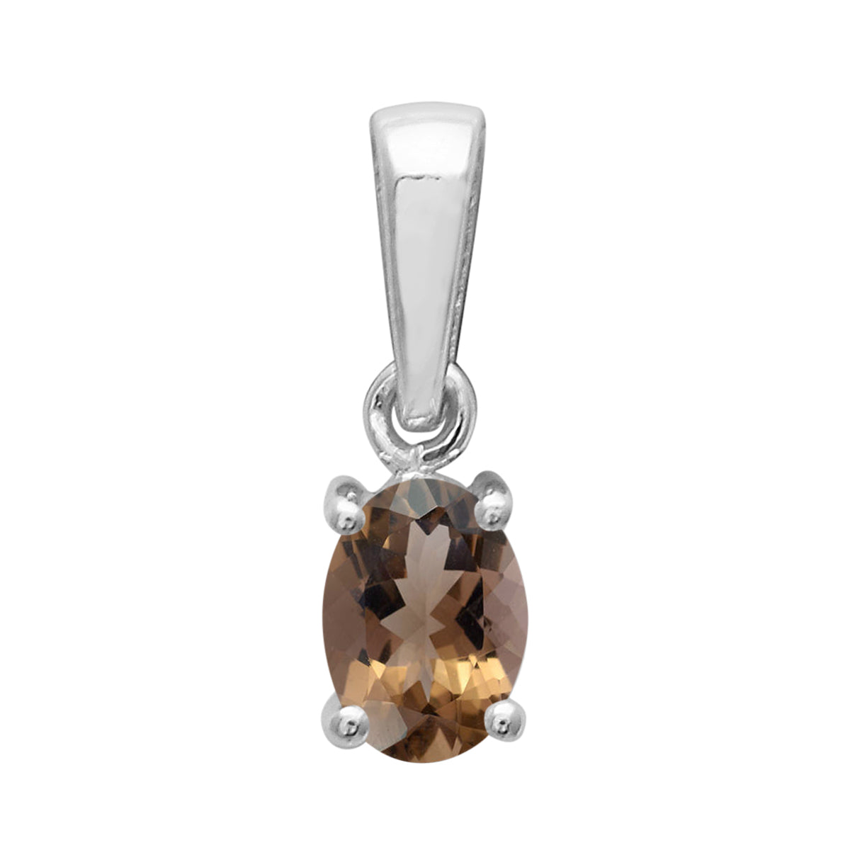Multi Stone Oval Cut Pendant - Sterling Silver