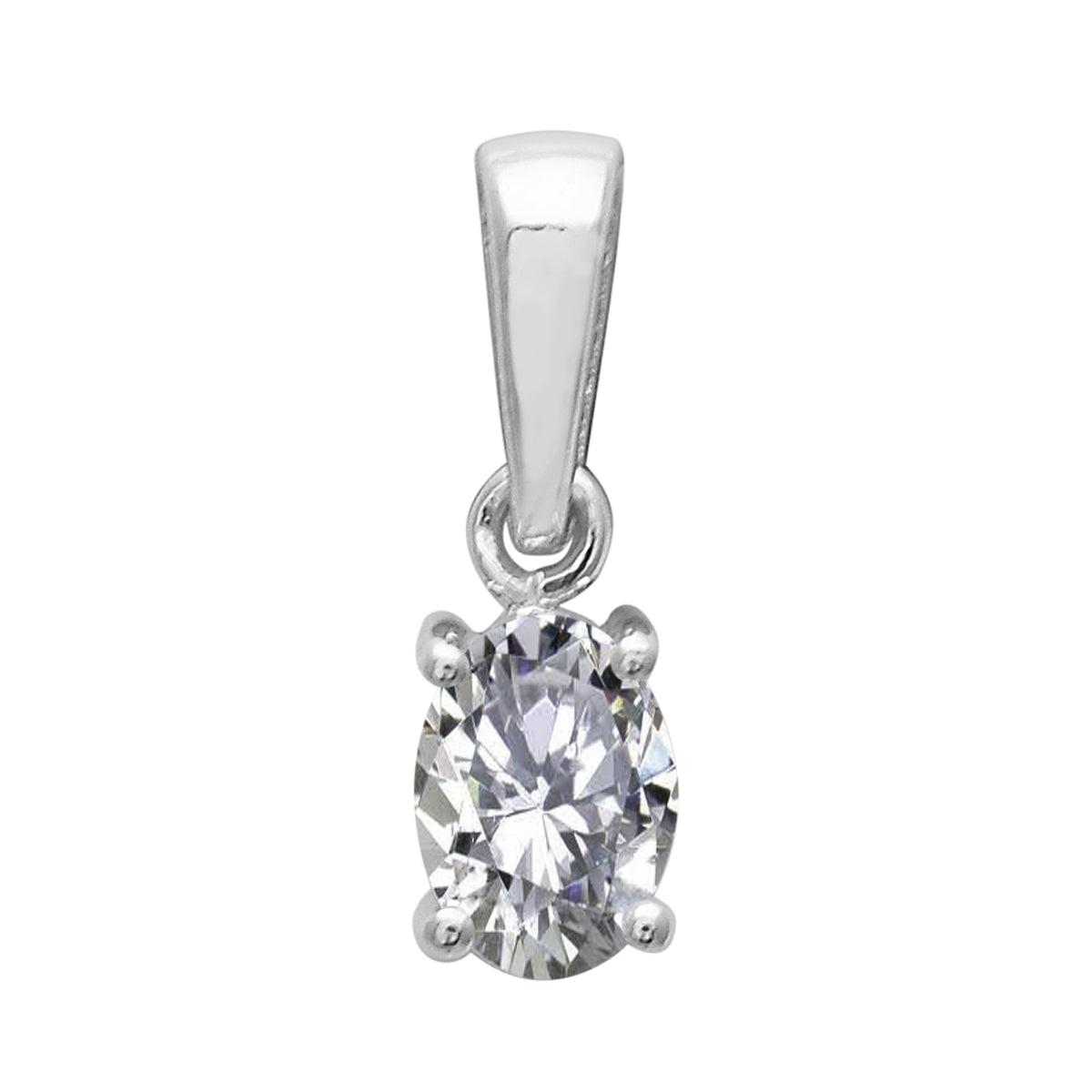 Multi Stone Oval Cut Pendant - Sterling Silver