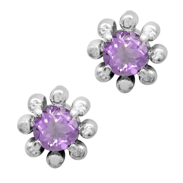 Round 4 MM Multi Choice Gemstone 925 Sterling Silver Earring