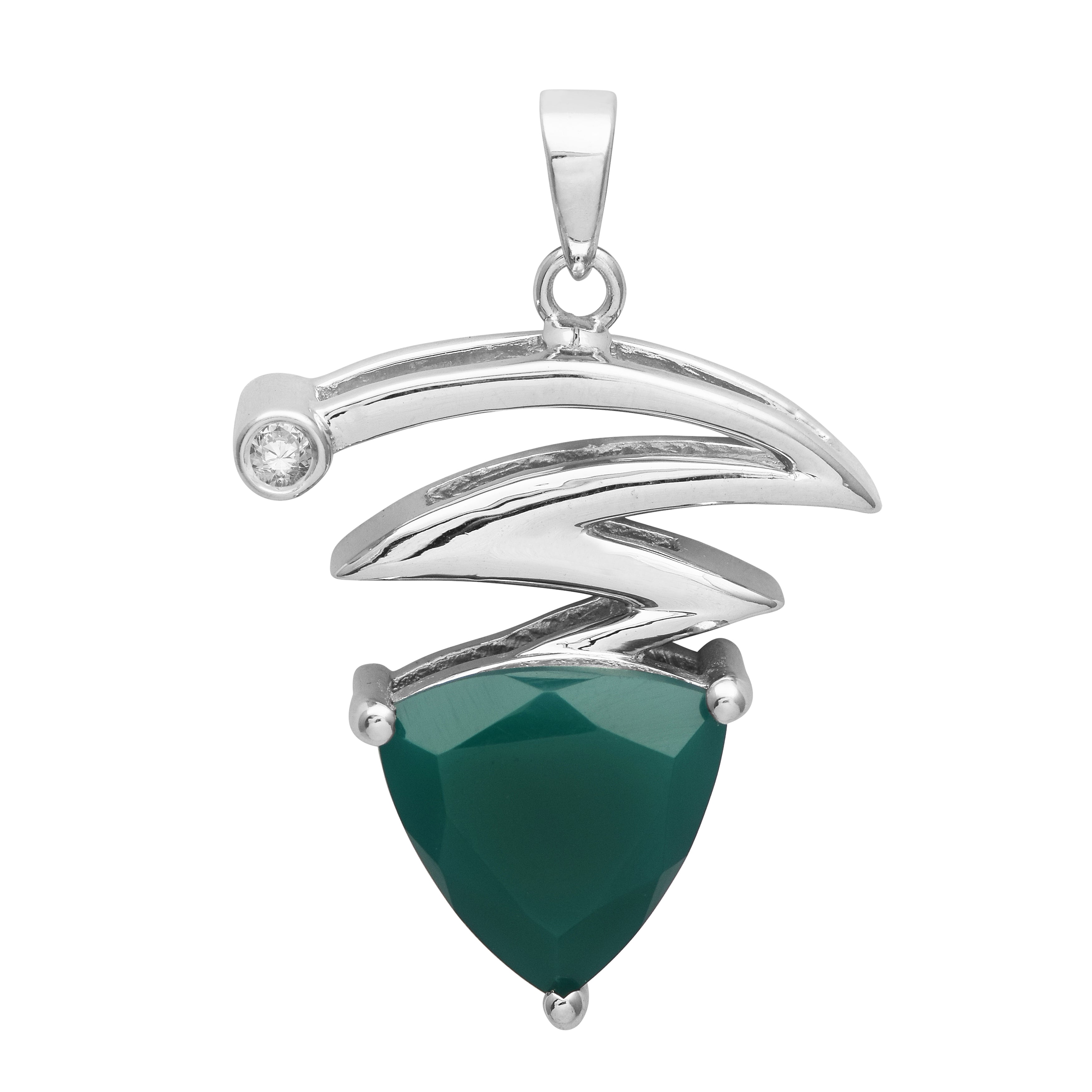 Zig Zag Green Onyx Pendant