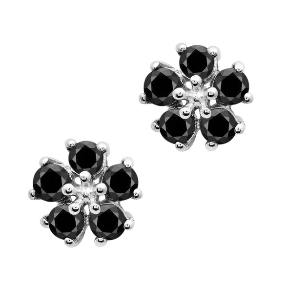 Floral Shape Multi Choice Gemstone 925 Sterling Silver Earring