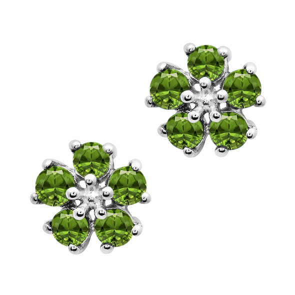 Floral Shape Multi Choice Gemstone 925 Sterling Silver Earring