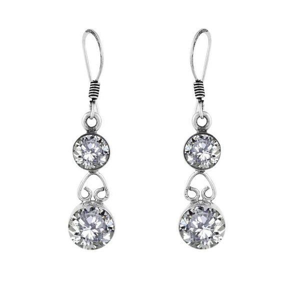 Two Stone Multi Choice Gemstone Dangle 925 Sterling Silver Earring