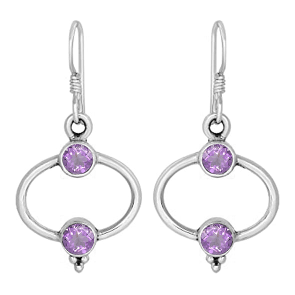 Art Deco Two Multi Choice Gemstone 925 Sterling Silver Earring