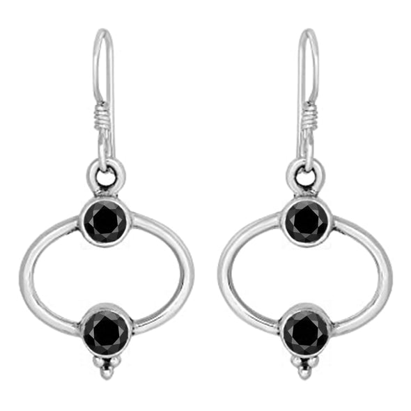 Art Deco Two Multi Choice Gemstone 925 Sterling Silver Earring