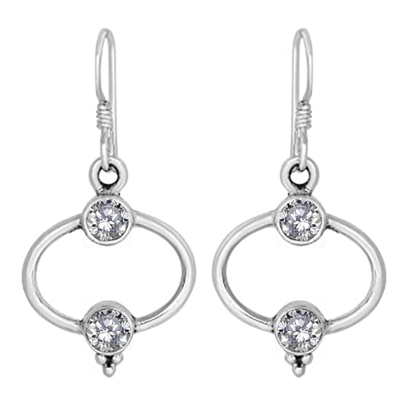 Art Deco Two Multi Choice Gemstone 925 Sterling Silver Earring