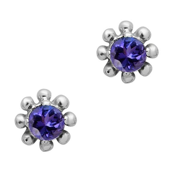 Tiny Stud Multi Choice Gemstone 925 Sterling Silver Earring