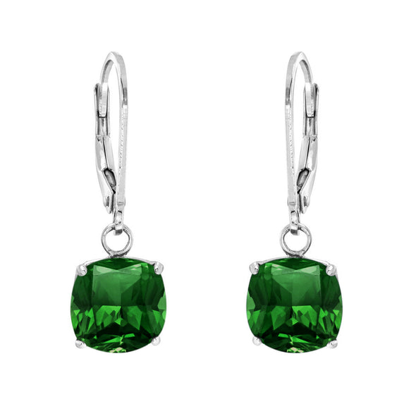 Solitaire Square Multi Choice Gemstone 925 Sterling Silver Earring