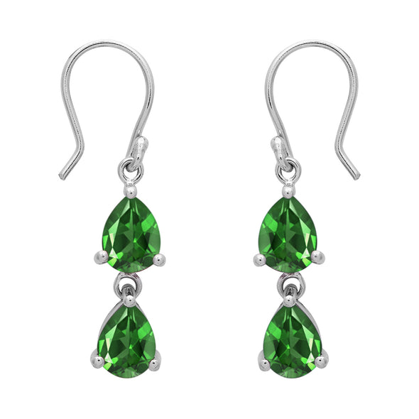 Two Stone Pear Multi Choice Gemstone 925 Sterling Silver Earring
