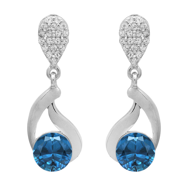 Art Deco Round Multi Choice Gemstone 925 Sterling Silver Earring