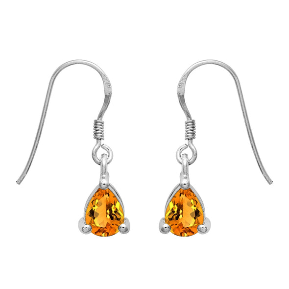 Pear Solitaire Design Multi Choice Gemstone 925 Sterling Silver Earring