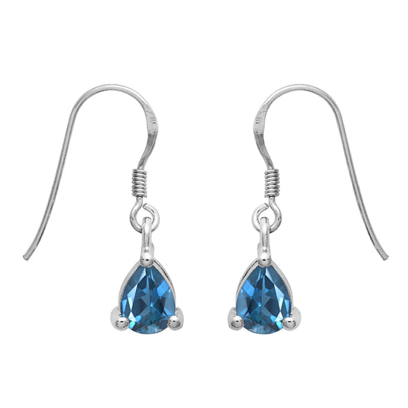 Pear Solitaire Design Multi Choice Gemstone 925 Sterling Silver Earring