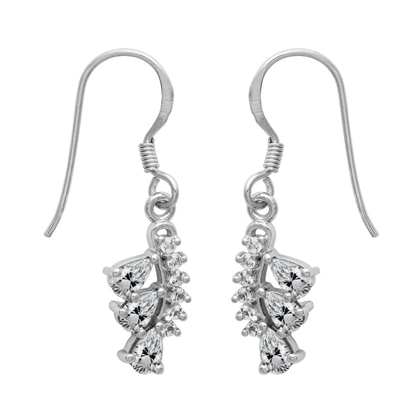 Art Deco Multi Choice Gemstone 925 Sterling Silver Cluster Earring