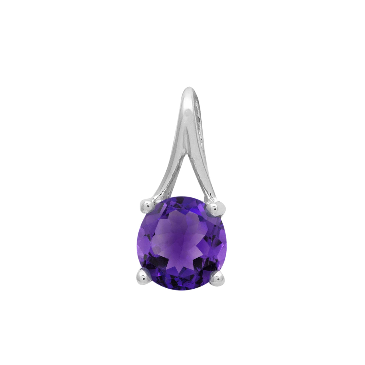 Multi Stone Round Solitaire Pendant - Sterling Silver