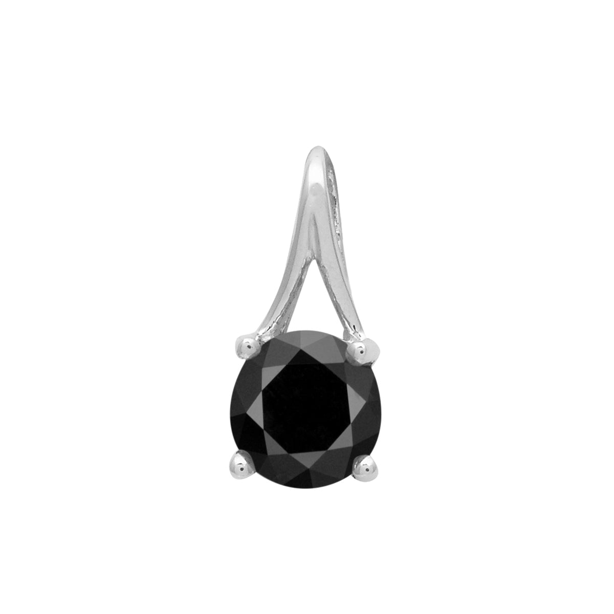 Multi Stone Round Solitaire Pendant - Sterling Silver