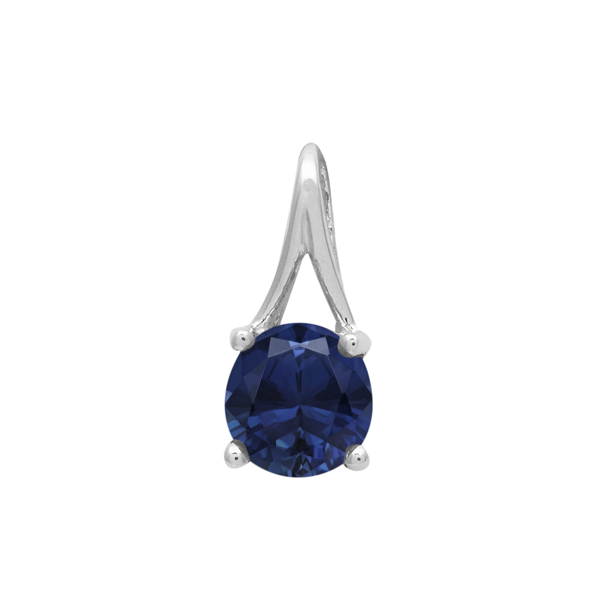 Multi Stone Round Solitaire Pendant - Sterling Silver