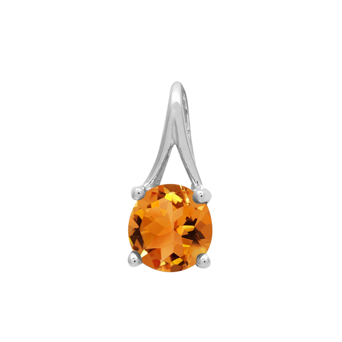 Multi Stone Round Solitaire Pendant - Sterling Silver