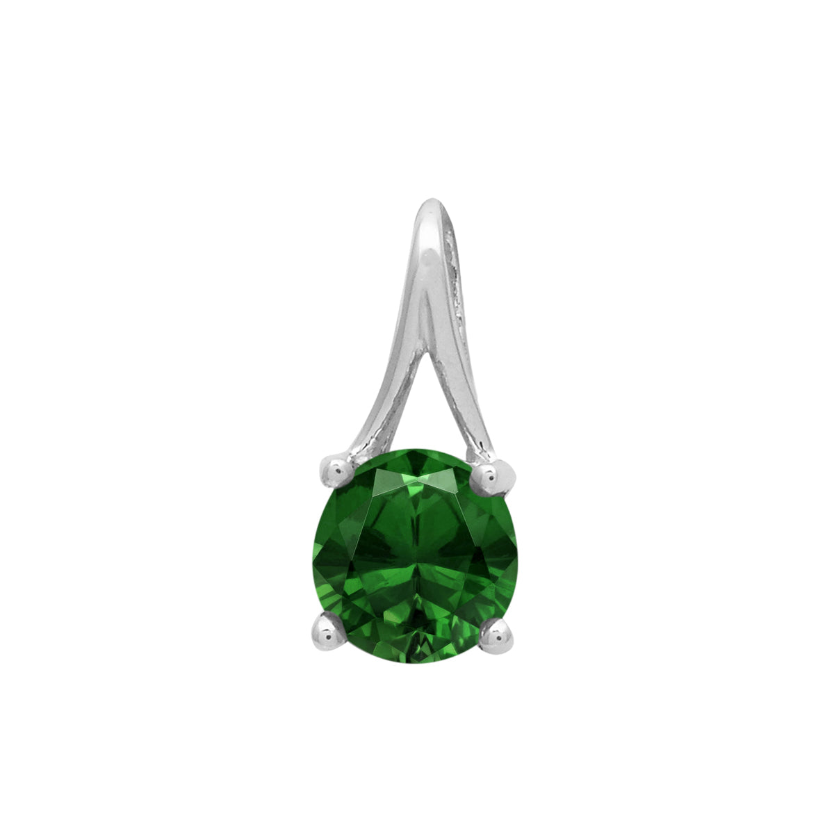 Multi Stone Round Solitaire Pendant - Sterling Silver
