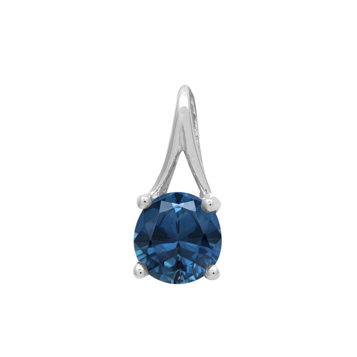 Multi Stone Round Solitaire Pendant - Sterling Silver