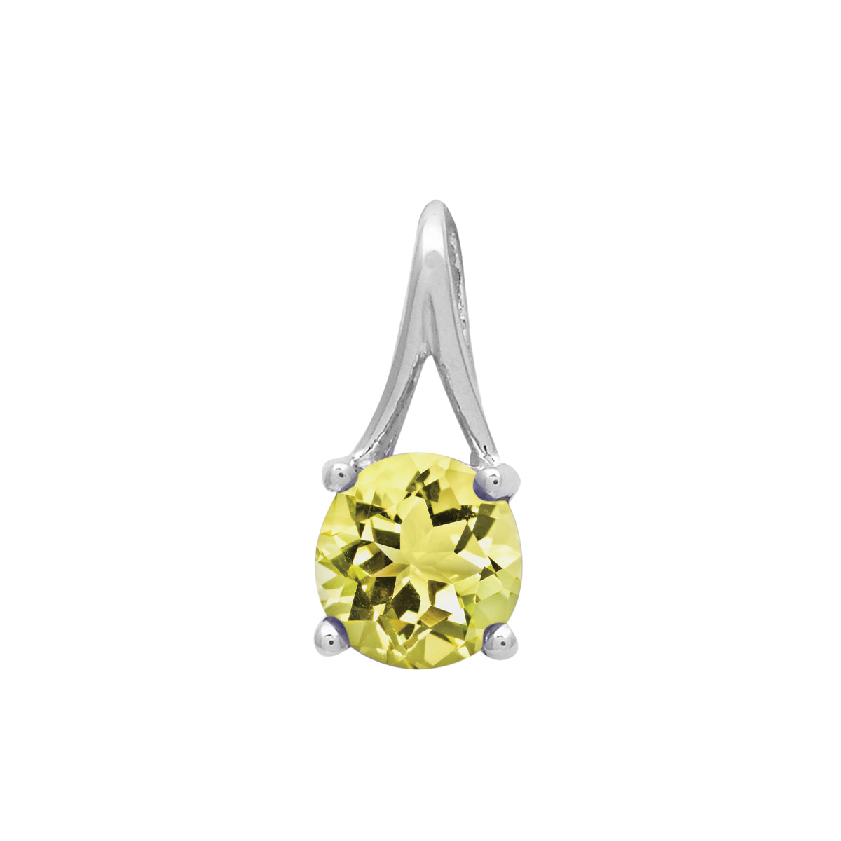 Multi Stone Round Solitaire Pendant - Sterling Silver
