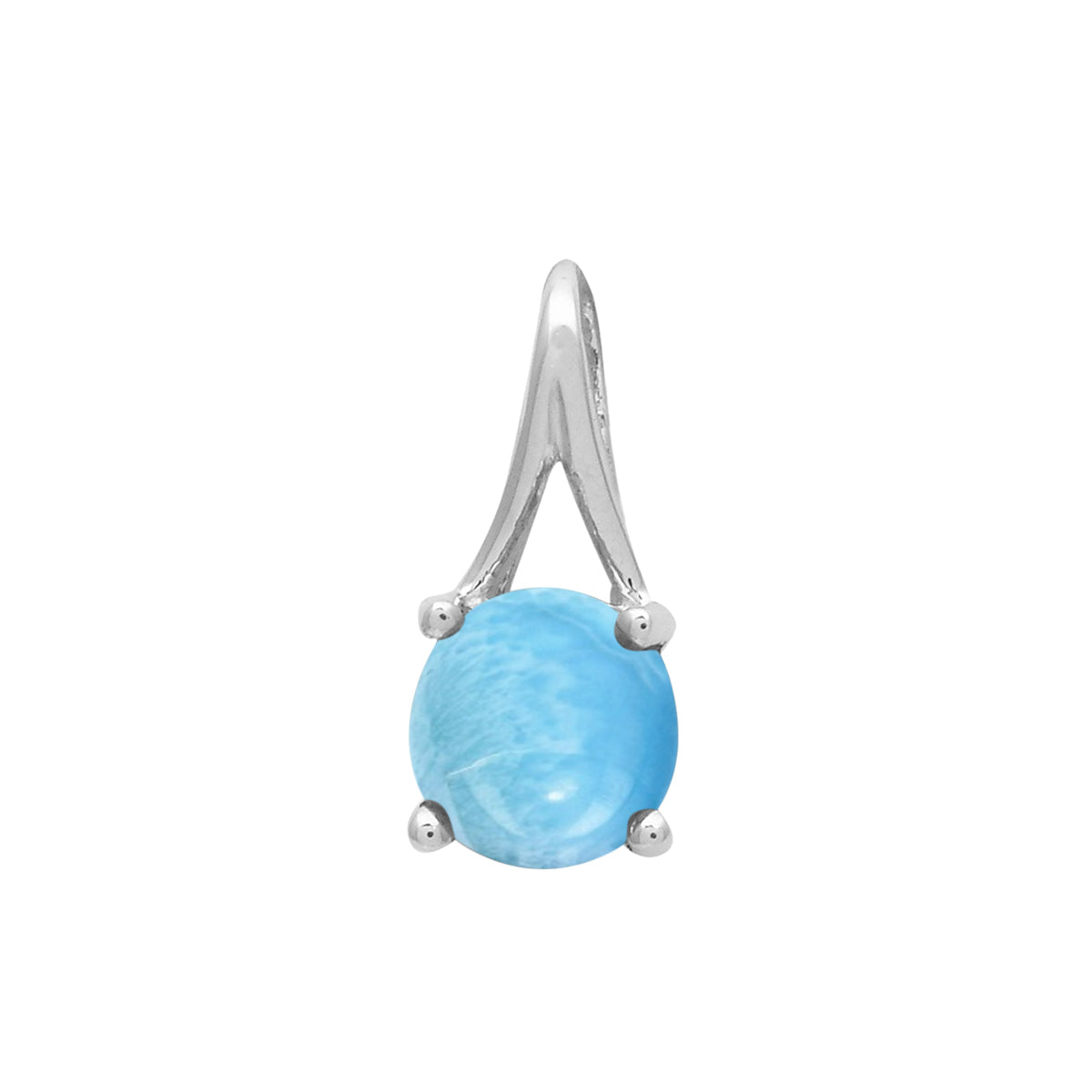 Multi Stone Round Solitaire Pendant - Sterling Silver