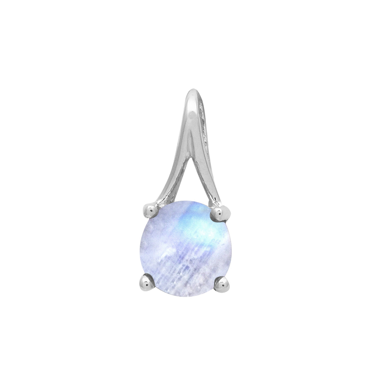 Multi Stone Round Solitaire Pendant - Sterling Silver