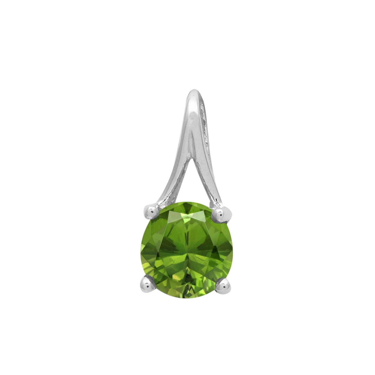 Multi Stone Round Solitaire Pendant - Sterling Silver