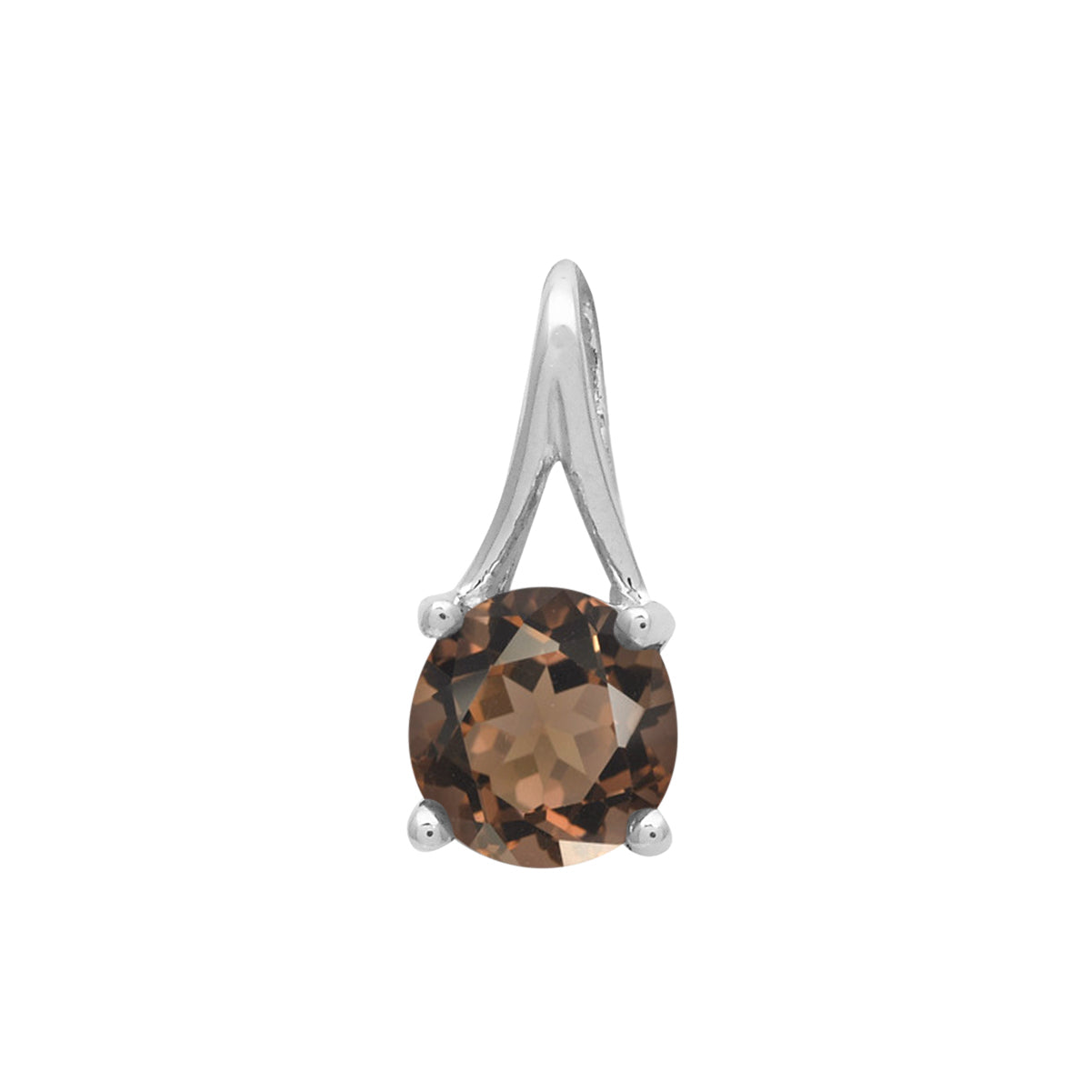 Multi Stone Round Solitaire Pendant - Sterling Silver