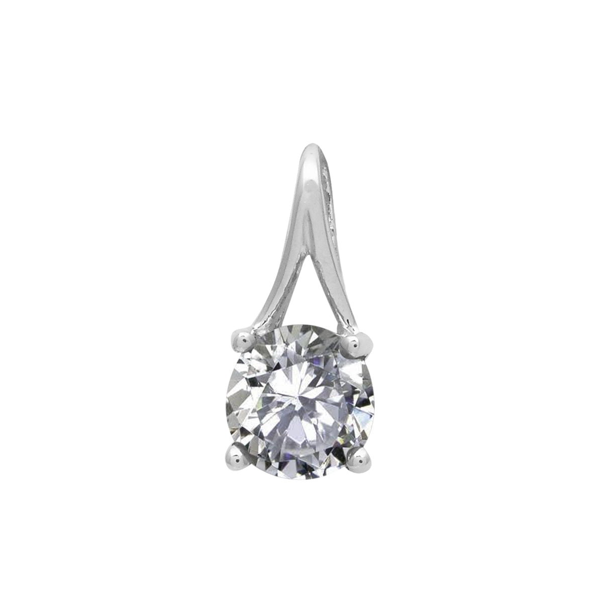 Multi Stone Round Solitaire Pendant - Sterling Silver