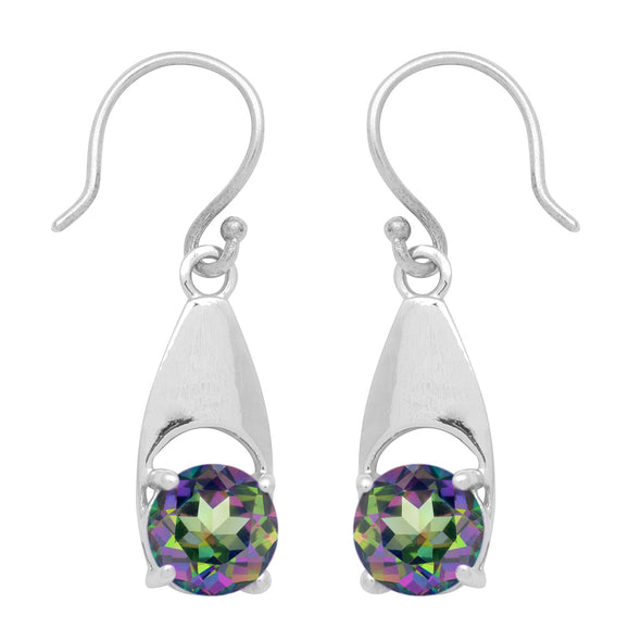 Cluster Cut Round Multi Choice Gemstone 925 Sterling Silver Earring