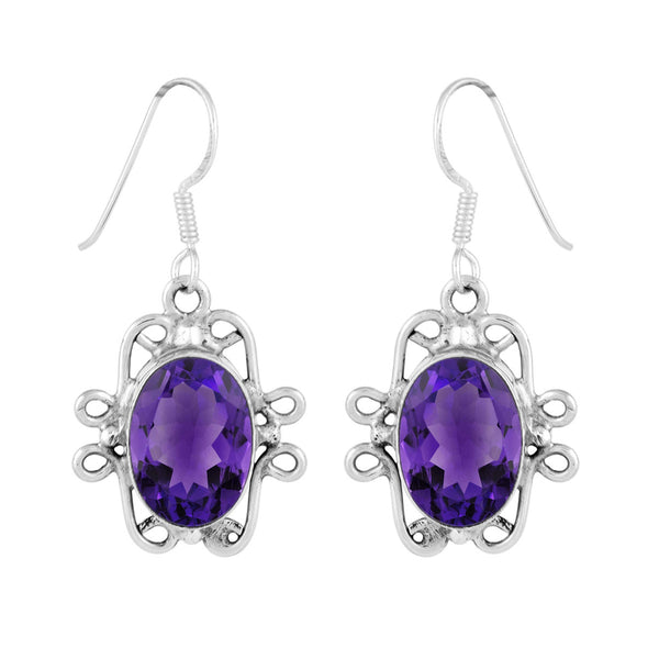 Solitaire Oval Drop Multi Choice Gemstone 925 Sterling Silver Earring