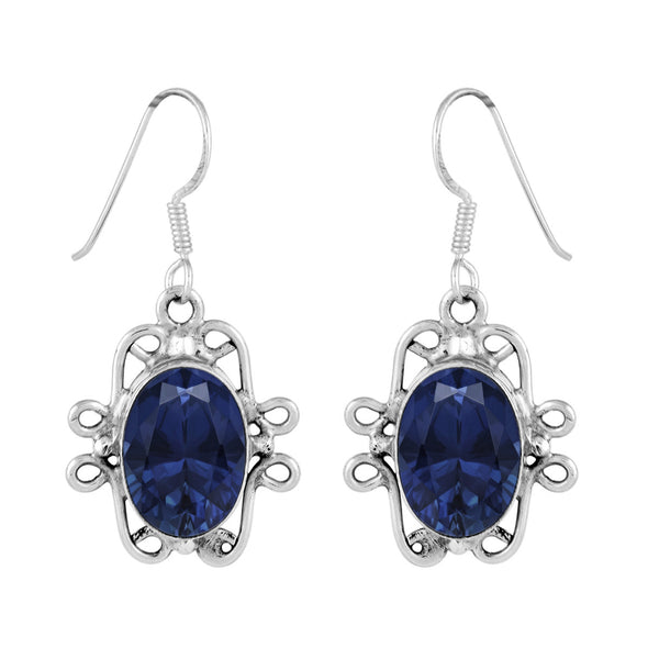 Solitaire Oval Drop Multi Choice Gemstone 925 Sterling Silver Earring