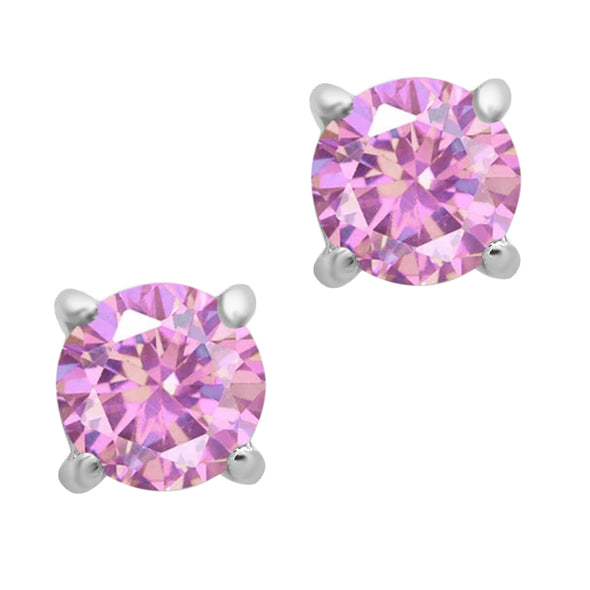 Solitaire Round Multi Choice Gemstone 925 Sterling Silver Earring