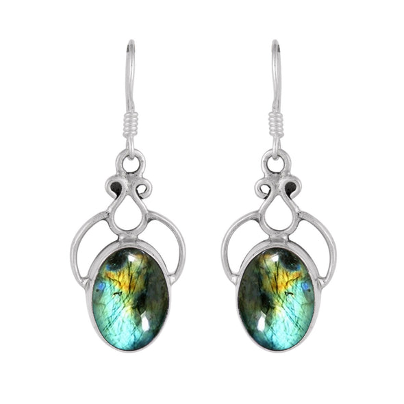 Classic Oval Multi Choice Gemstone 925 Sterling Silver Earring