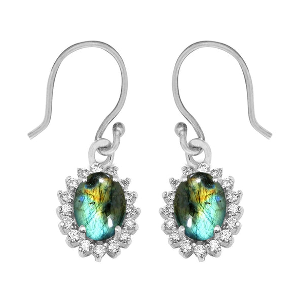 Cluster Oval Multi Choice Gemstone 925 Sterling Silver Earring