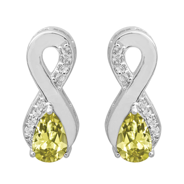 Art Deco Pear Multi Choice Gemstone 925 Sterling Silver Earring