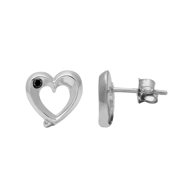 Tiny Heart Round Multi Choice Gemstone 925 Sterling Silver Earring