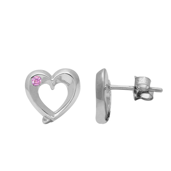 Tiny Heart Round Multi Choice Gemstone 925 Sterling Silver Earring