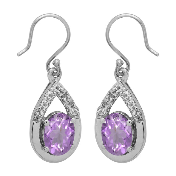 Solitaire Oval Multi Choice Gemstone 925 Sterling Silver Earring