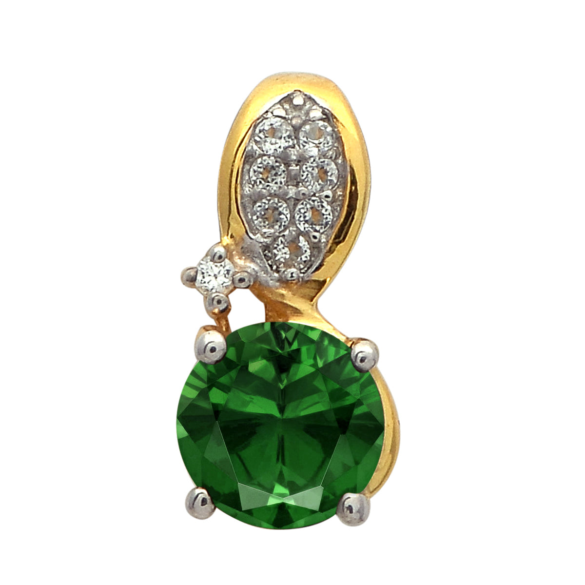 Multi Stone Round Solitaire Pendant - Sterling Silver